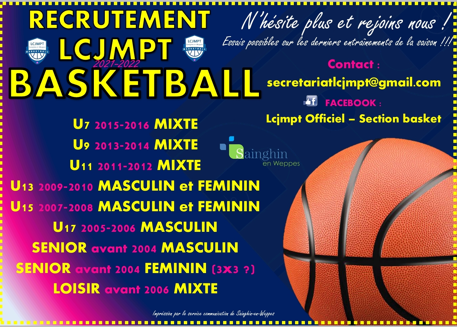 Catégories Basket 20212022 LCJMPT