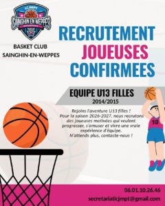 Recrutement U13 Filles